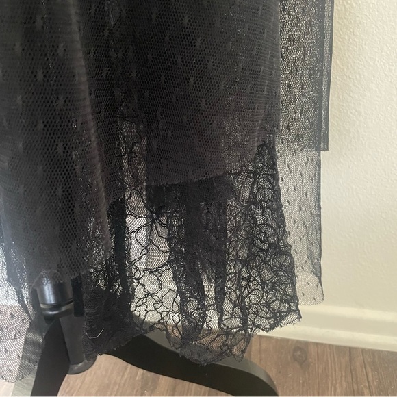 Free People Womens Black Dotted Eden soft Tulle layered Skirt Size L - Picture 2 of 11